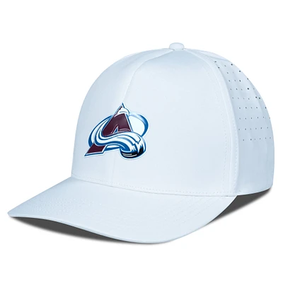 Casquette Zeta Insignia Core Flex blanche pour homme de Levelwear Colorado Avalanche