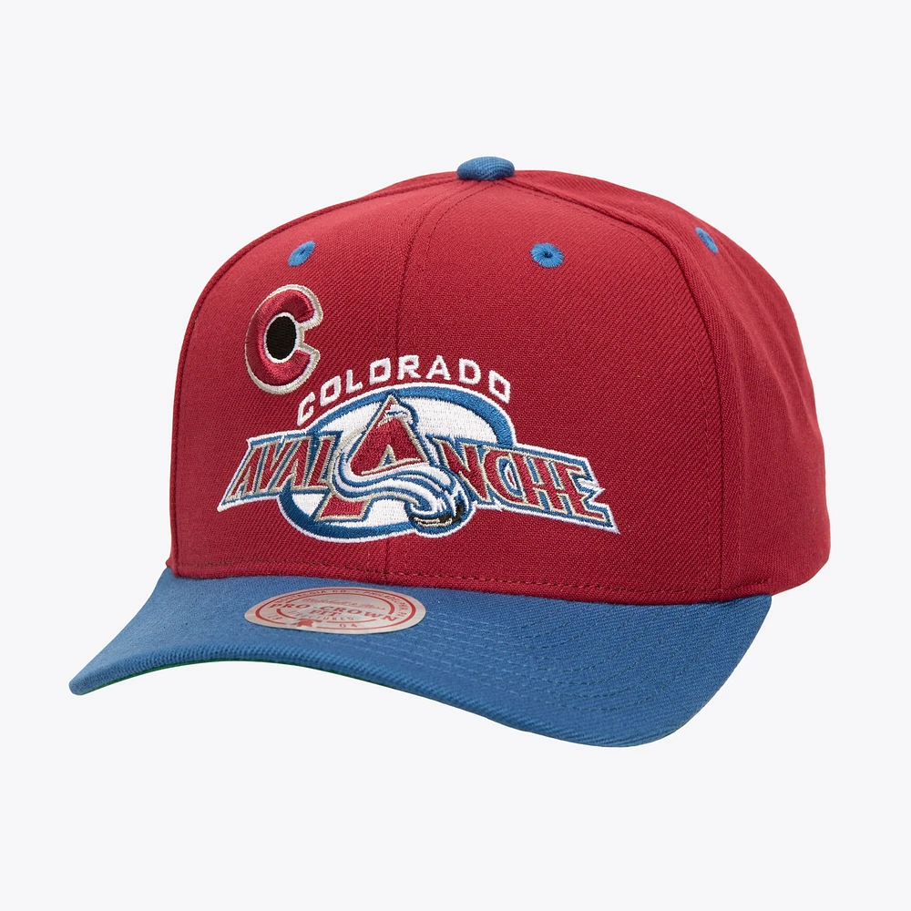 Men's Mitchell & Ness  Black Colorado Avalanche All In 2.0 Pro Crown Adjustable Hat