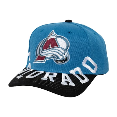 Men's Mitchell & Ness Blue/Black Colorado Avalanche Underarch Two-Tone Pro Crown Snapback Hat