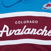 Men's Mitchell & Ness Burgundy/Light Blue Colorado Avalanche Head Coach Pullover Hoodie
