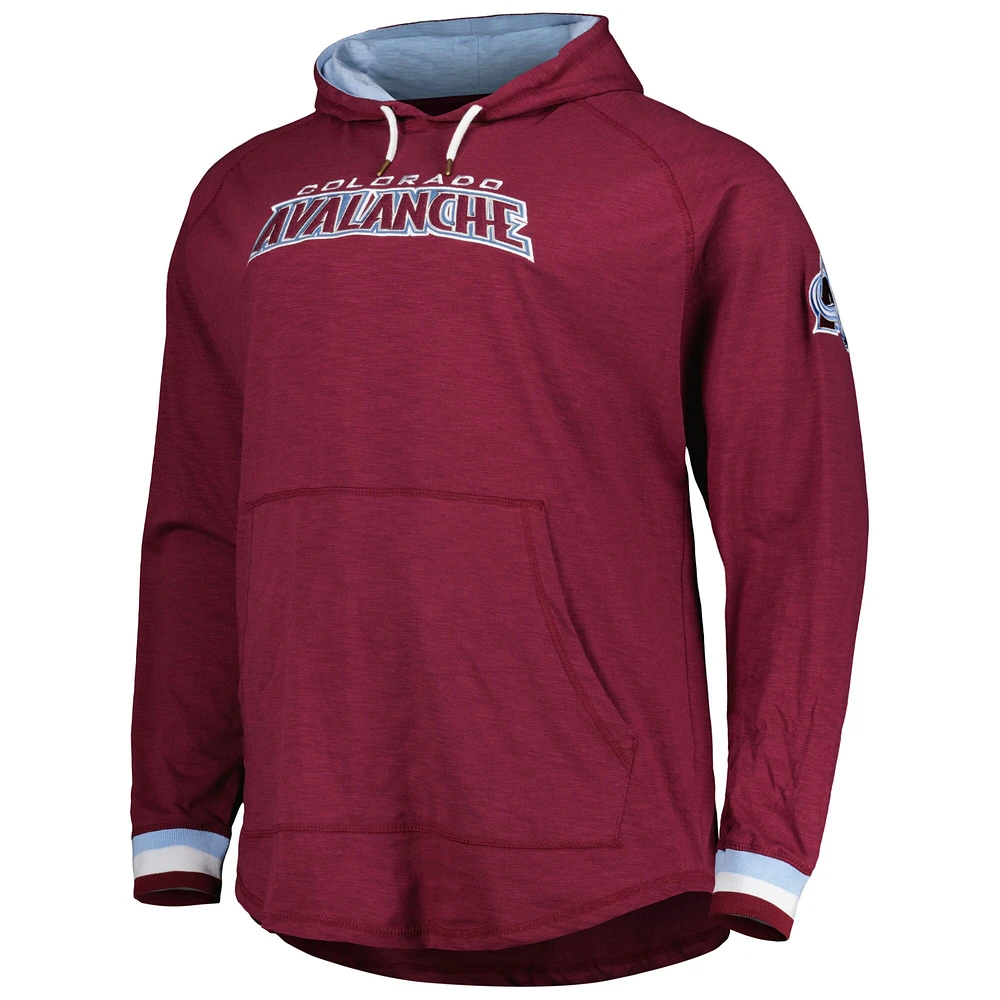 Men's Mitchell & Ness  Burgundy Colorado Avalanche Big Tall Legendary Raglan Pullover Hoodie