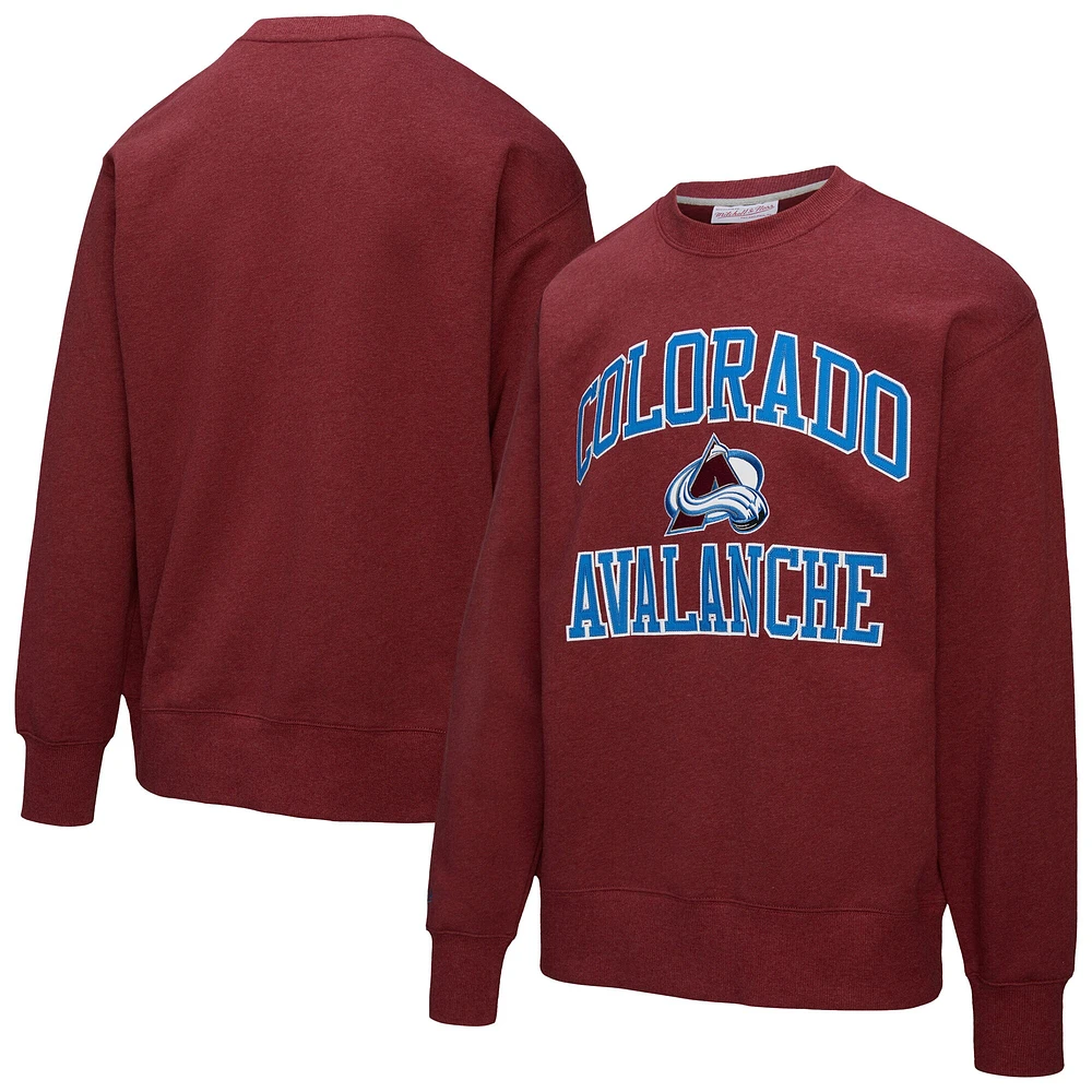 Sweat-shirt en polaire bordeaux Mitchell & Ness pour homme Colorado Avalanche Playoff Win