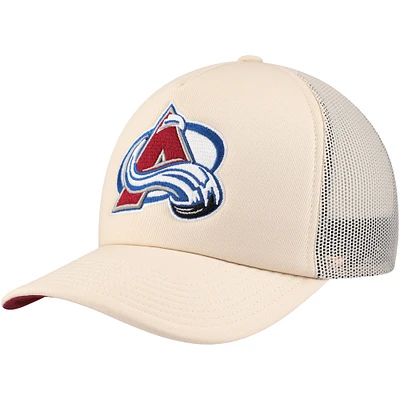 Men's Mitchell & Ness Cream Colorado Avalanche Foam Front Trucker Adjustable Hat