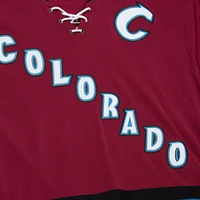 Men's Mitchell & Ness Joe Sakic Burgundy Colorado Avalanche 2001/02 Blue Line Alternate Player Jersey