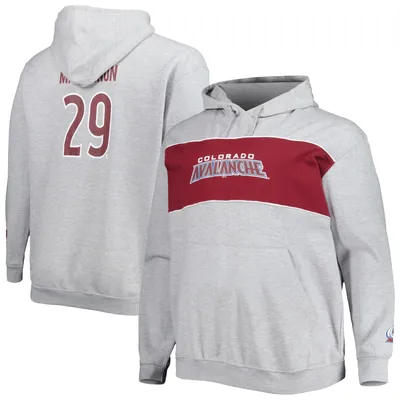 Nathan MacKinnon Colorado Avalanche Big & Tall Player Pullover Hoodie - Heather Gray