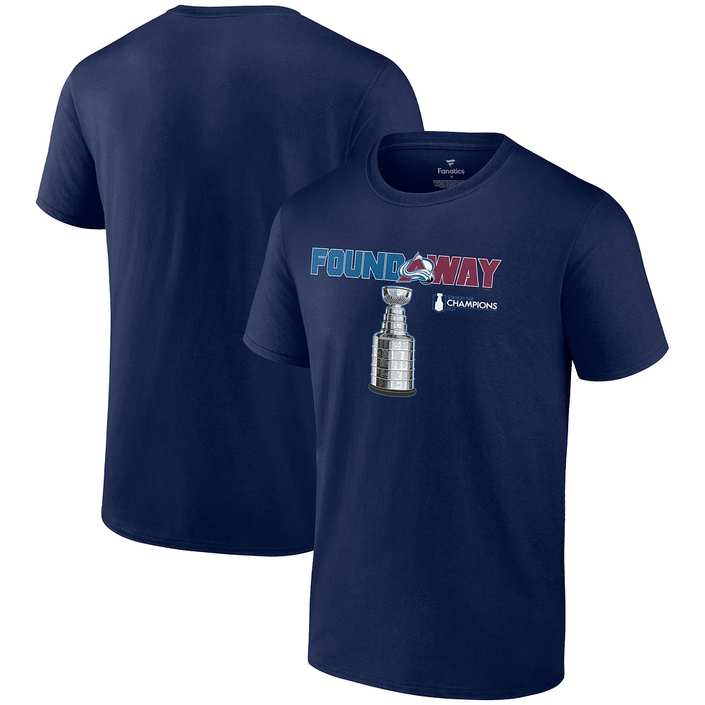 T-shirt bleu marine pour homme Colorado Avalanche 2022 Stanley Cup Champions Celebration