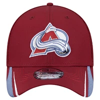Men's New Era  Burgundy Colorado Avalanche Linear Featherweight 39THIRTY Flex Hat