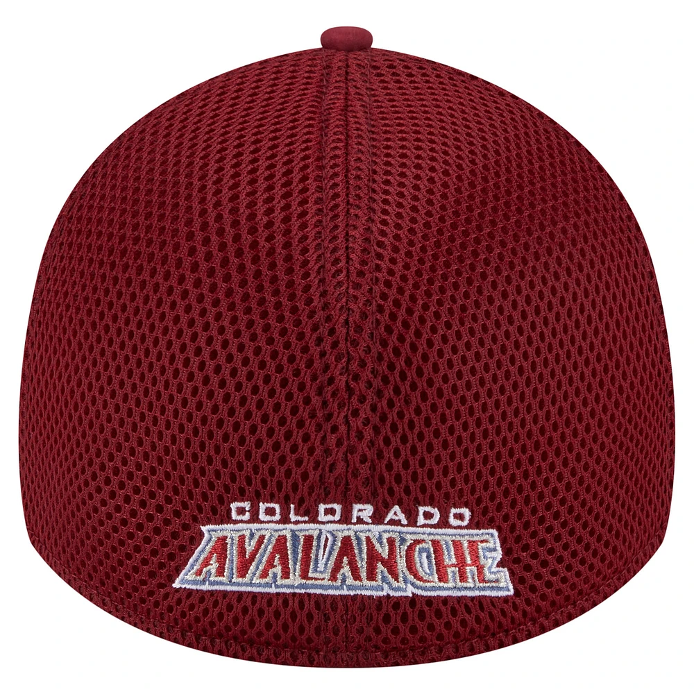 Men's New Era  Burgundy Colorado Avalanche Linear Featherweight 39THIRTY Flex Hat