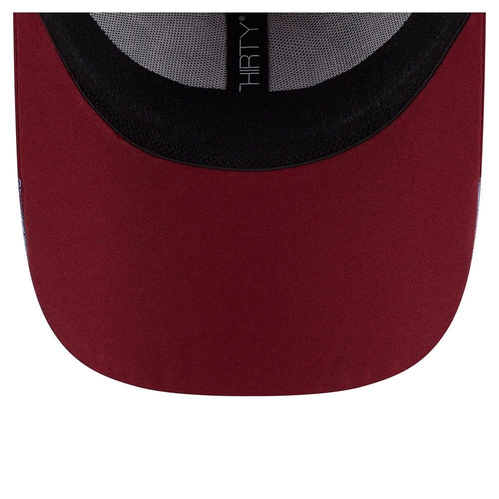 Men's New Era  Burgundy Colorado Avalanche Linear Featherweight 39THIRTY Flex Hat
