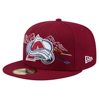 Men's New Era Burgundy Colorado Avalanche State Stitch 59FIFTY Fitted Hat