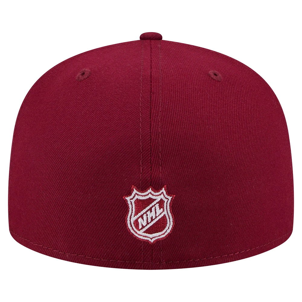 Men's New Era Burgundy Colorado Avalanche State Stitch 59FIFTY Fitted Hat