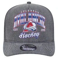 Men's New Era  Charcoal Colorado Avalanche Throwback Washed A-Frame Pre-Curved 9FIFTY Snapback Hat