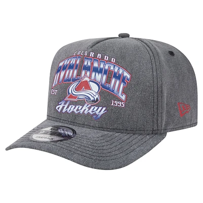 Men's New Era  Charcoal Colorado Avalanche Throwback Washed A-Frame Pre-Curved 9FIFTY Snapback Hat