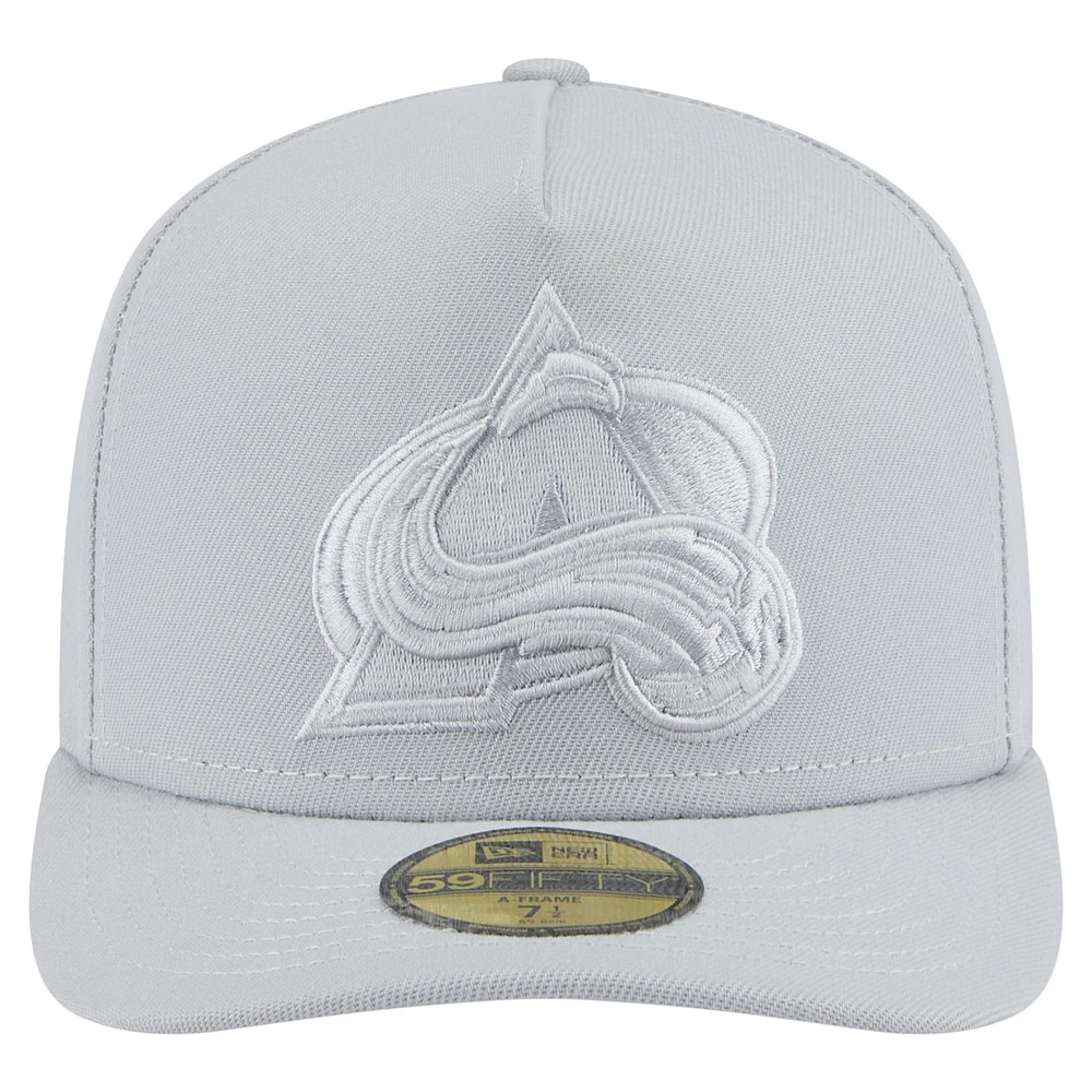 Men's New Era Gray Colorado Avalanche Color Pack A-Frame 59FIFTY Fitted Hat