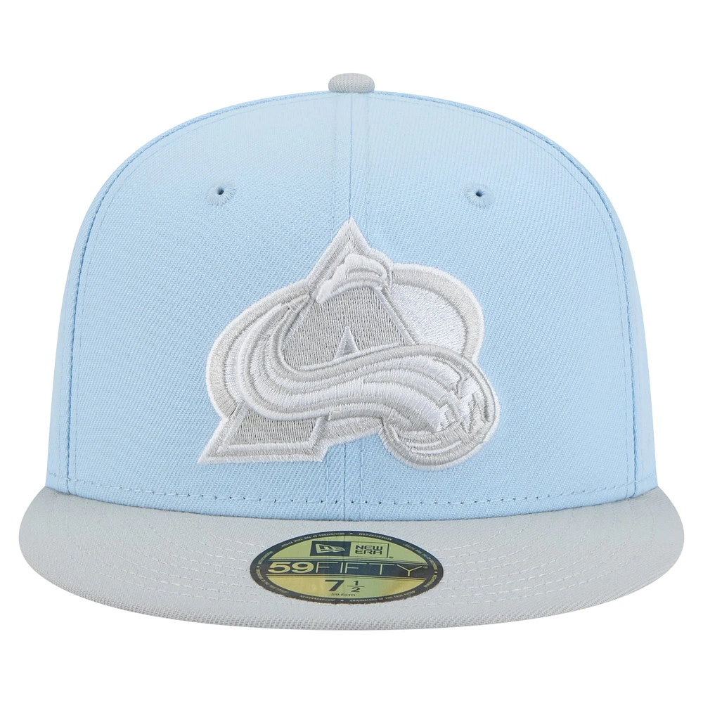 Men's New Era  Light Blue/Gray Colorado Avalanche Color Pack Two-Tone 59FIFTY Fitted Hat
