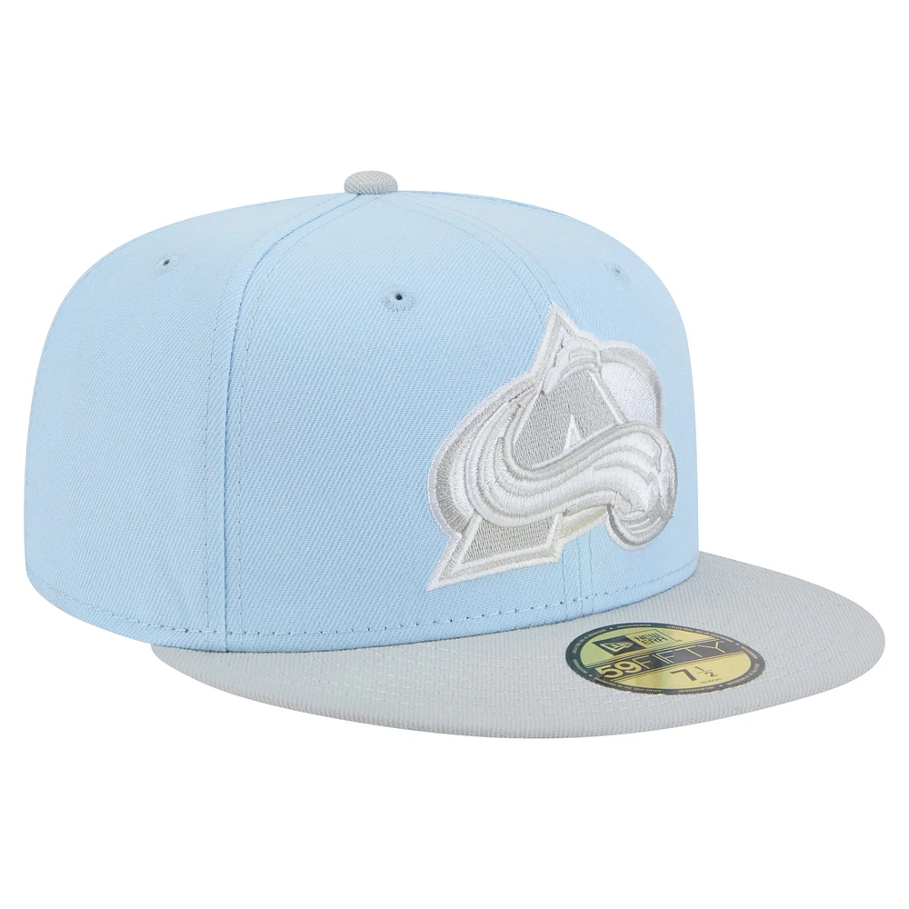 Men's New Era  Light Blue/Gray Colorado Avalanche Color Pack Two-Tone 59FIFTY Fitted Hat