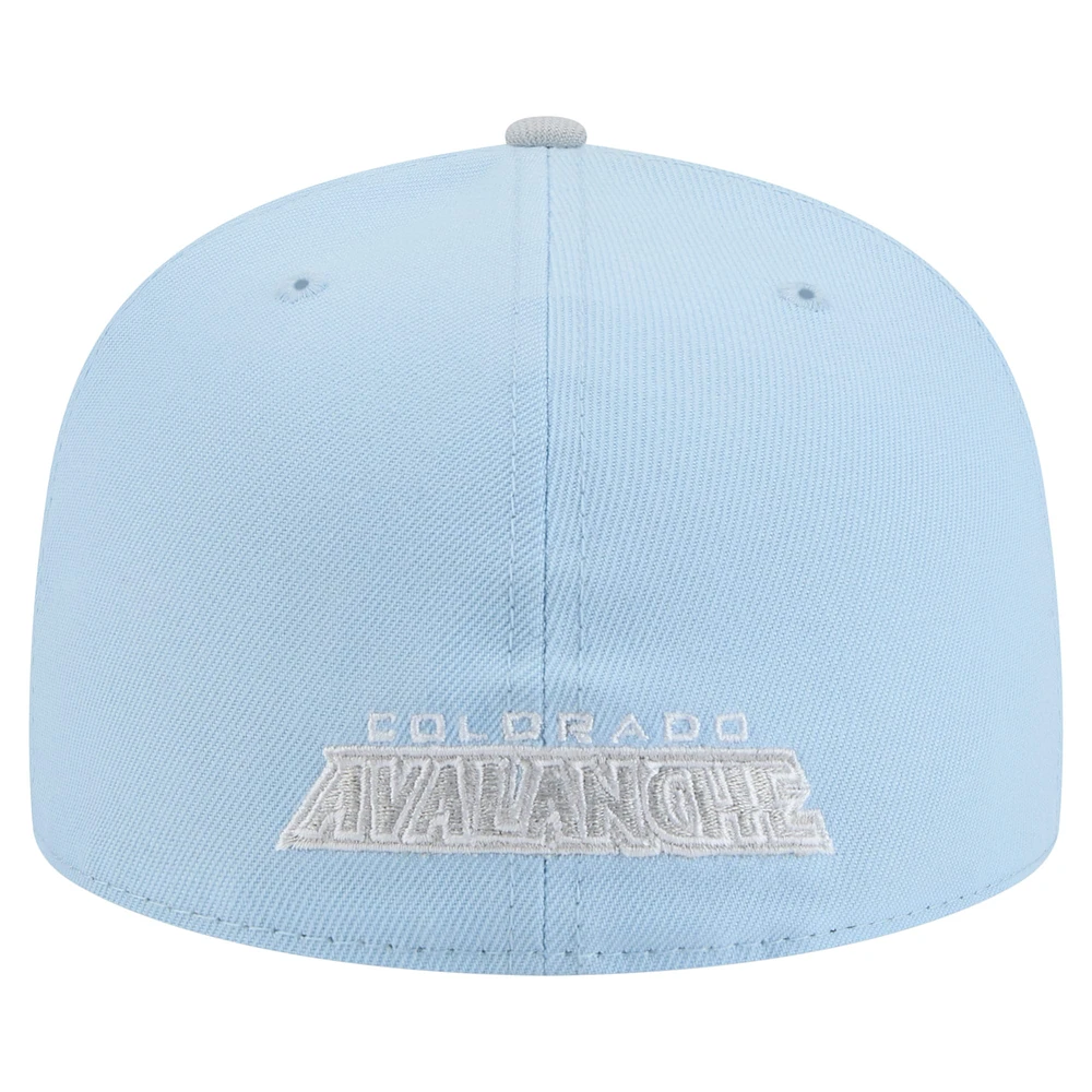 Men's New Era  Light Blue/Gray Colorado Avalanche Color Pack Two-Tone 59FIFTY Fitted Hat
