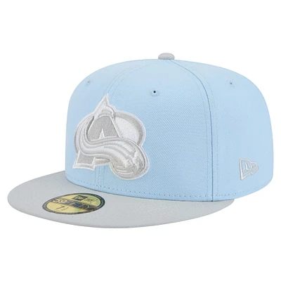 Men's New Era  Light Blue/Gray Colorado Avalanche Color Pack Two-Tone 59FIFTY Fitted Hat