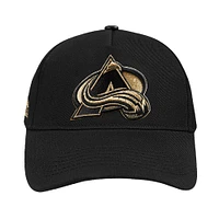 Casquette ajustable à pincement sur le devant avec logo métallique Colorado Avalanche noir Pro Standard pour homme