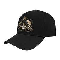 Casquette ajustable à pincement sur le devant avec logo métallique Colorado Avalanche noir Pro Standard pour homme