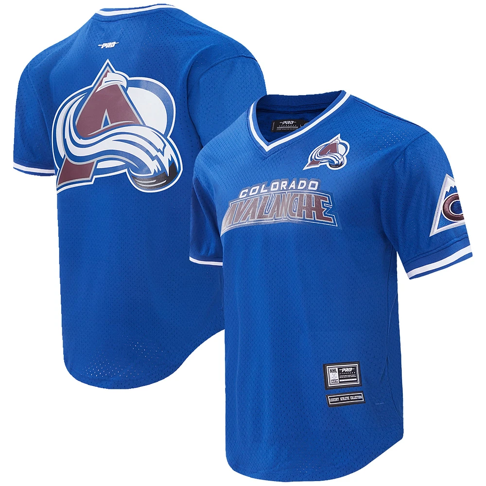 T-shirt classique à col en V maille Pro Standard pour hommes, bleu, Colorado Avalanche