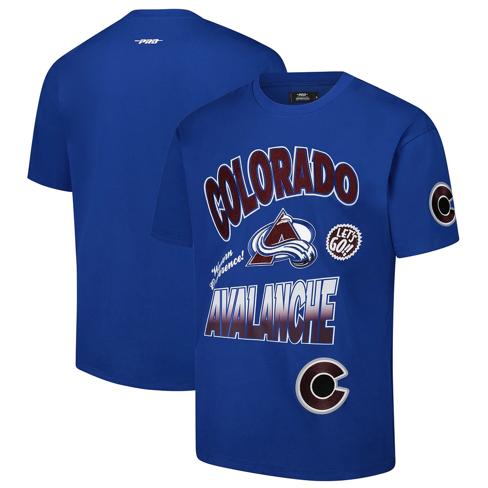 Men's Pro Standard Blue Colorado Avalanche Turn It Up Dropped Shoulder T-Shirt