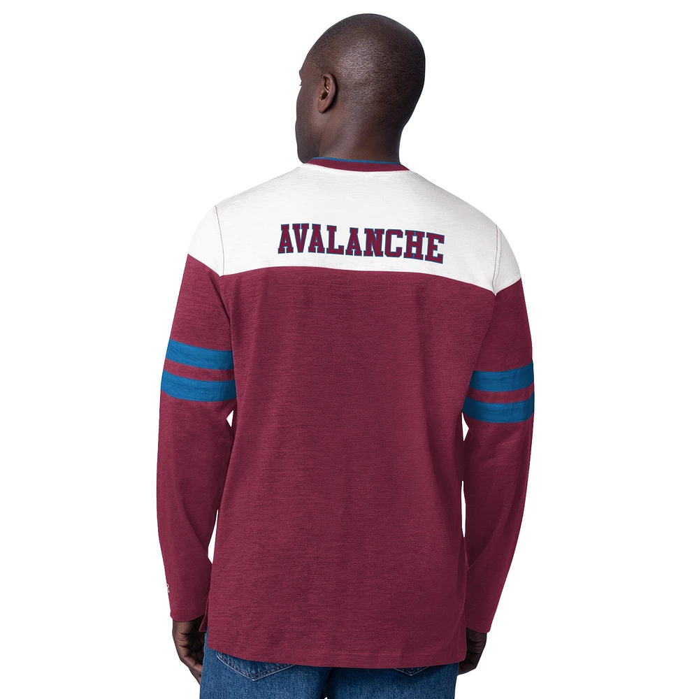 Men's Starter  Burgundy Colorado Avalanche Blitz Durene Long Sleeve T-Shirt