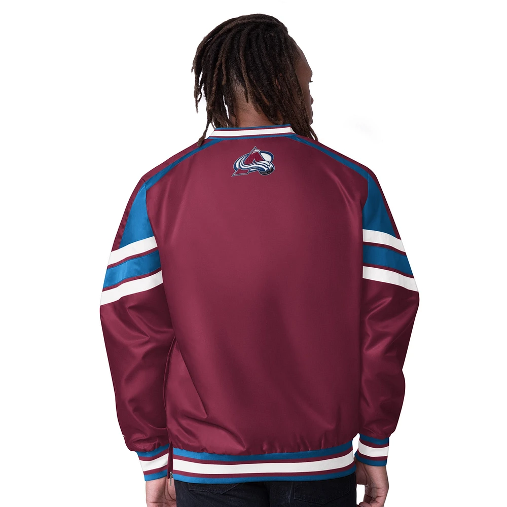 Men's Starter  Burgundy Colorado Avalanche Reliver I V-Neck Pullover Jacket