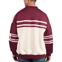 Men's Starter White Colorado Avalanche Defense Fleece Crewneck Pullover Sweatshirt