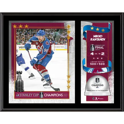 Mikko Rantanen Colorado Avalanche Fanatics Authentic 2022 Stanley Cup Champions 12'' x 15'' Sublimated Plaque with Game-Used Ice from the 2022 Stanley Cup Final - Limited Edition of 500