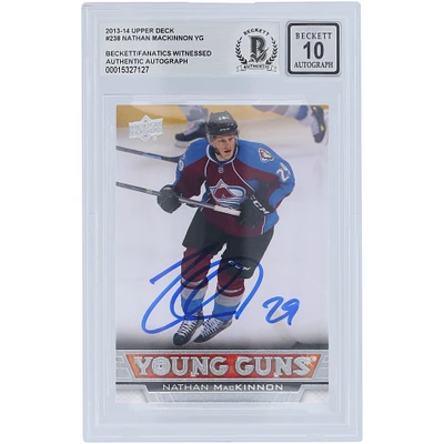 Nathan MacKinnon Colorado Avalanche Autographed 2013-14 Upper Deck Series 1 Young Guns #238 Beckett Fanatics Witnessed Authenticated 10 Rookie Card