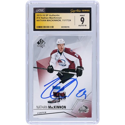 Nathan MacKinnon Colorado Avalanche Autographed 2015-16 Upper Deck SP Authentic #10 CGC Fanatics Witnessed Authenticated 9/10 Card