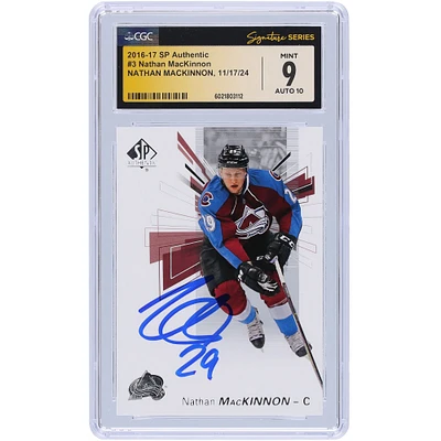 Nathan MacKinnon Colorado Avalanche Autographed 2016-17 Upper Deck SP Authentic #3 CGC Fanatics Witnessed Authenticated 9/10 Card