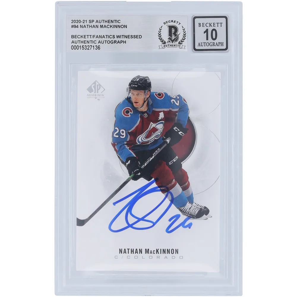 Nathan MacKinnon Colorado Avalanche Autographed 2019-20 Upper Deck SP Authentic #97 Beckett Fanatics Witnessed Authenticated Card