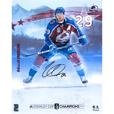 Nathan MacKinnon Colorado Avalanche Autographed 2022 Stanley Cup Champions 16" x 20" Mountain Panel Photograph