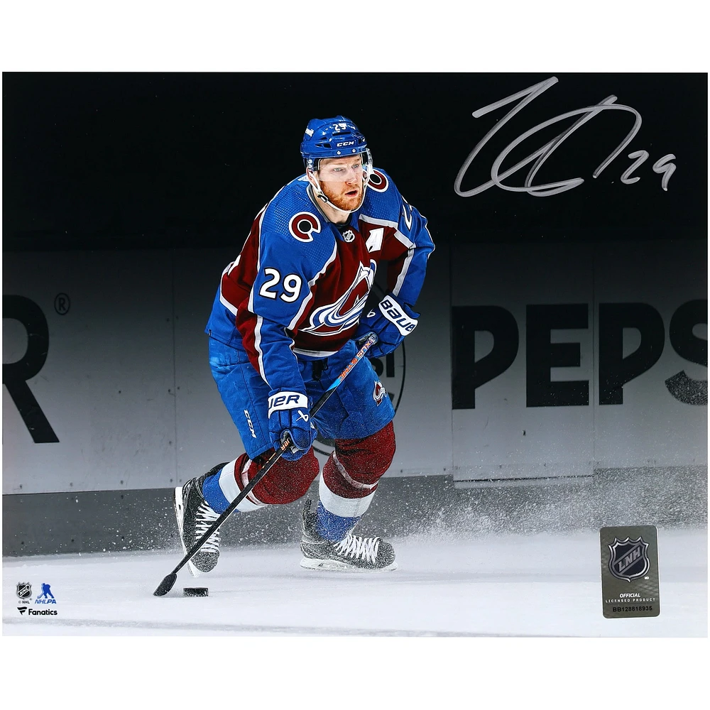 Nathan MacKinnon Colorado Avalanche Autographed 8" x 10" Burgundy Jersey Spotlight Photograph