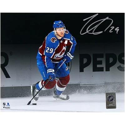 Nathan MacKinnon Colorado Avalanche Autographed 8" x 10" Burgundy Jersey Spotlight Photograph 