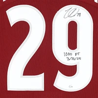 Nathan MacKinnon Colorado Avalanche Autographed Burgundy Fanatics Premium Jersey with "1,000th PT 3/10/25" Inscription - Limited Edition of 25