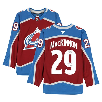 Nathan MacKinnon Colorado Avalanche Autographed Burgundy Fanatics Premium Jersey with "1,000th PT 3/10/25" Inscription - Limited Edition of 25