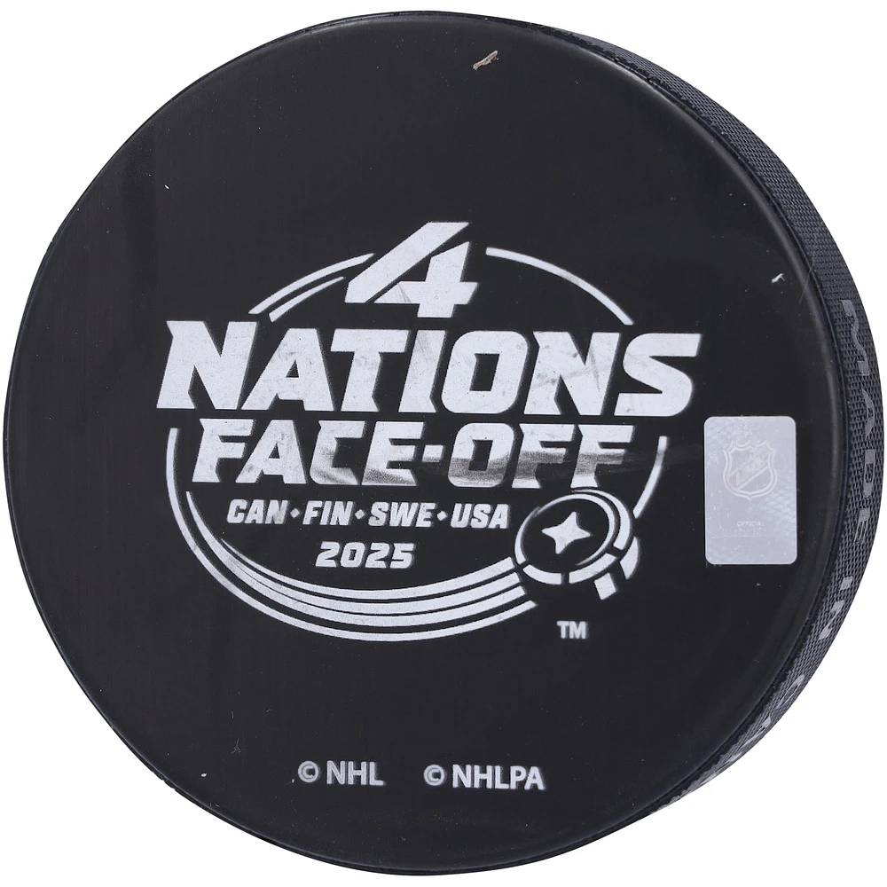Nathan MacKinnon Colorado Avalanche Autographed Team Canada 4 Nations Face-Off 2025 Hockey Puck
