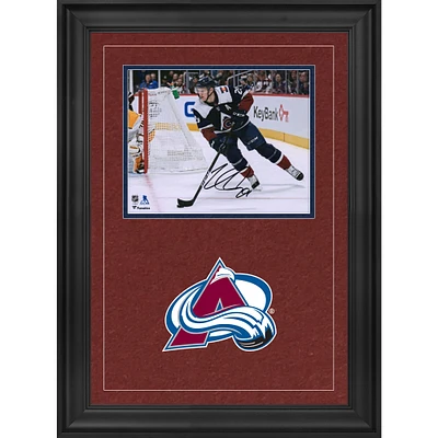 Nathan MacKinnon Colorado Avalanche Deluxe Framed Autographed 8" x 10" Navy Jersey Skating Photograph