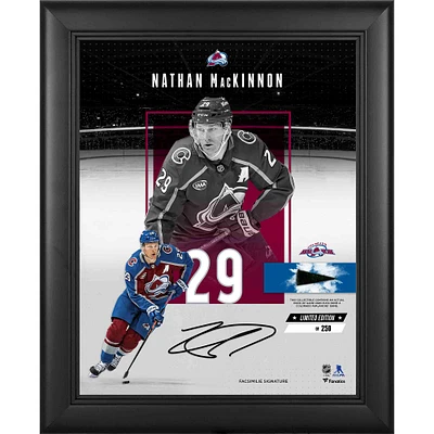Nathan MacKinnon Colorado Avalanche Facsimile Signature Framed 11" x 14" Impact Collage with a Piece of Game-Used Puck - Limited Edition of 250