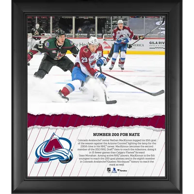 Nathan MacKinnon Colorado Avalanche Fanatics Authentic Unsigned White Jersey Shooting Photograph