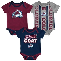 Ensemble de trois bodies pour nouveau-né Colorado Avalanche Loyal Buddies