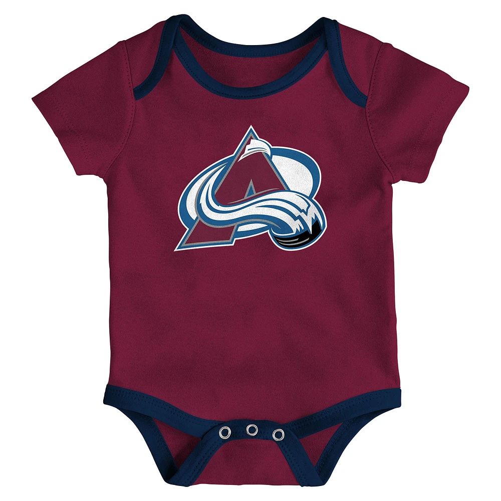 Ensemble de trois bodies pour nouveau-né Colorado Avalanche Loyal Buddies