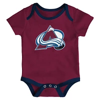 Ensemble de trois bodies pour nouveau-né Colorado Avalanche Loyal Buddies