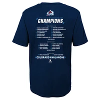 Preschool Fanatics Navy Colorado Avalanche 2022 Stanley Cup Champions Roster T-Shirt