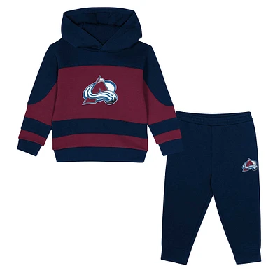 Ensemble sweat à capuche et pantalon de survêtement en polaire Puck Hero pour tout-petit Colorado Avalanche bleu marine/bordeaux