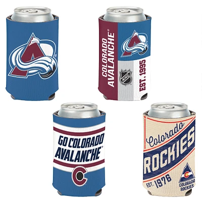 WinCraft Colorado Avalanche, paquet de 4, 12 oz. Ensemble refroidisseur de canettes