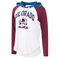 T-shirt à capuche manches longues raglan G-III 4Her par Carl Banks pour femme, blanc